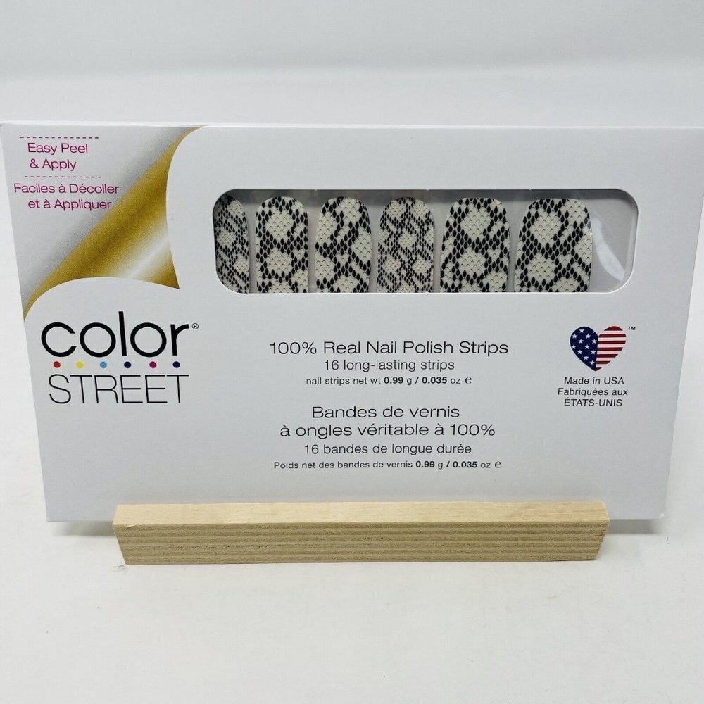 Color Street 100% Nail Polish Strips Heads or‎ Scales Clear Snakeskin Overlay